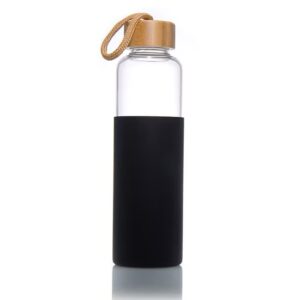 Wooden Lid Glass water bottle 1000 ml